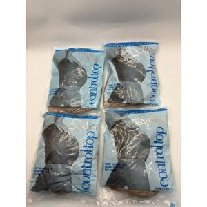 Vintage Silkies Control Top Hose Pantyhose Support Legs Large Nude USA Lot Of 4